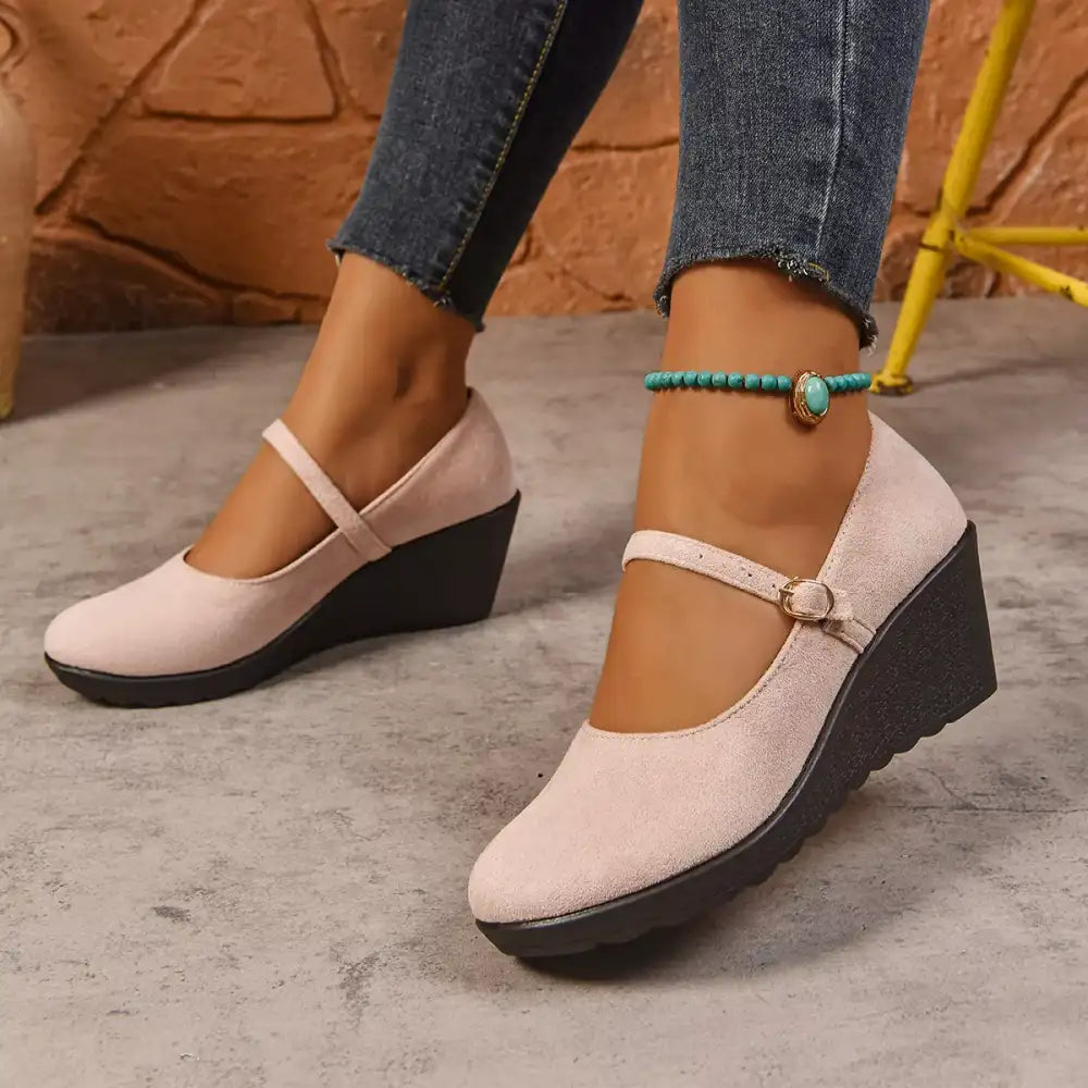 Round Toe Wedge Loafers