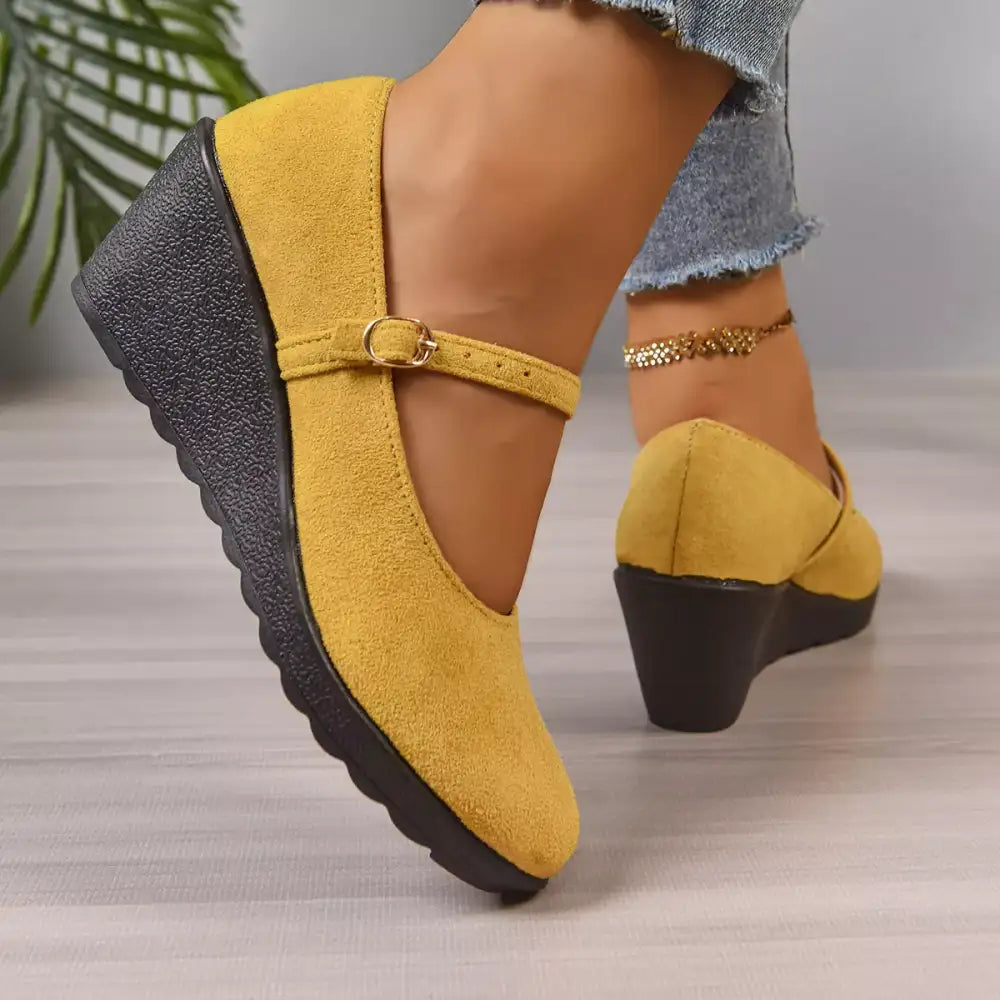 Round Toe Wedge Loafers