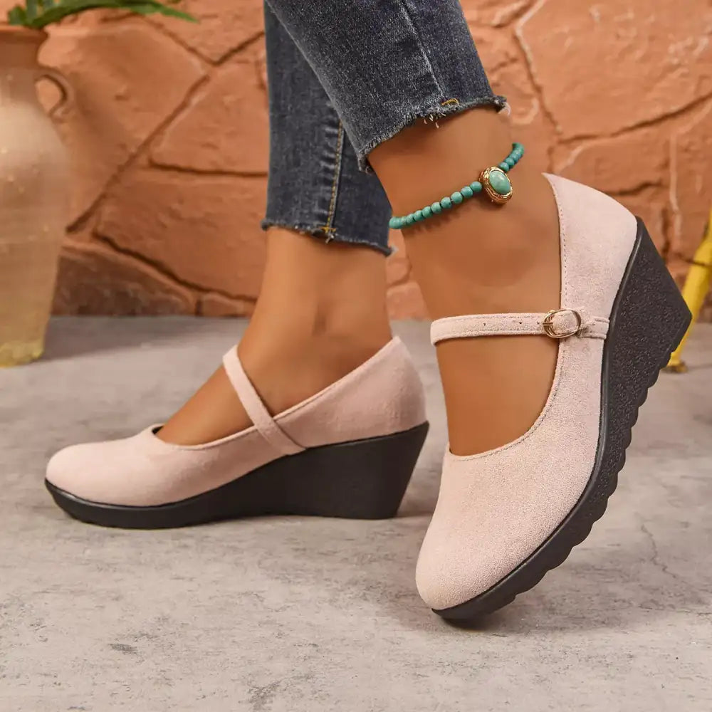 Round Toe Wedge Loafers