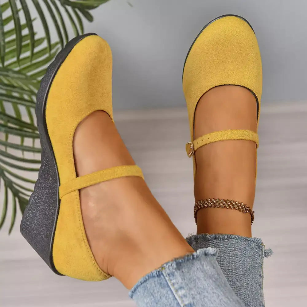 Round Toe Wedge Loafers