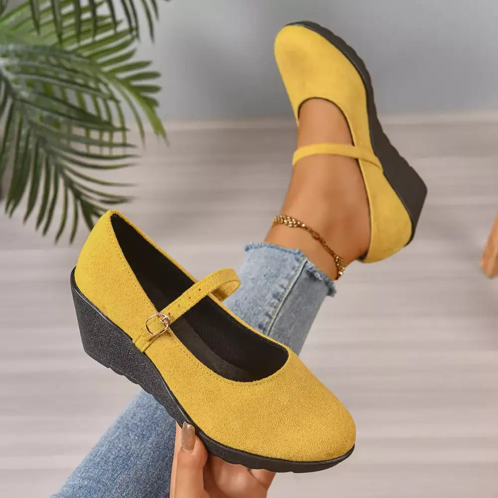Round Toe Wedge Loafers