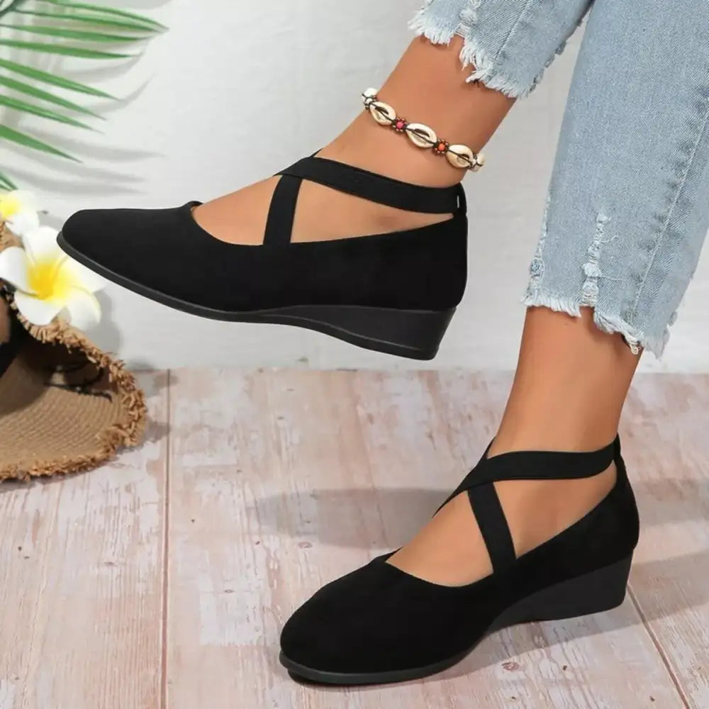Round Toe Wedge Loafers
