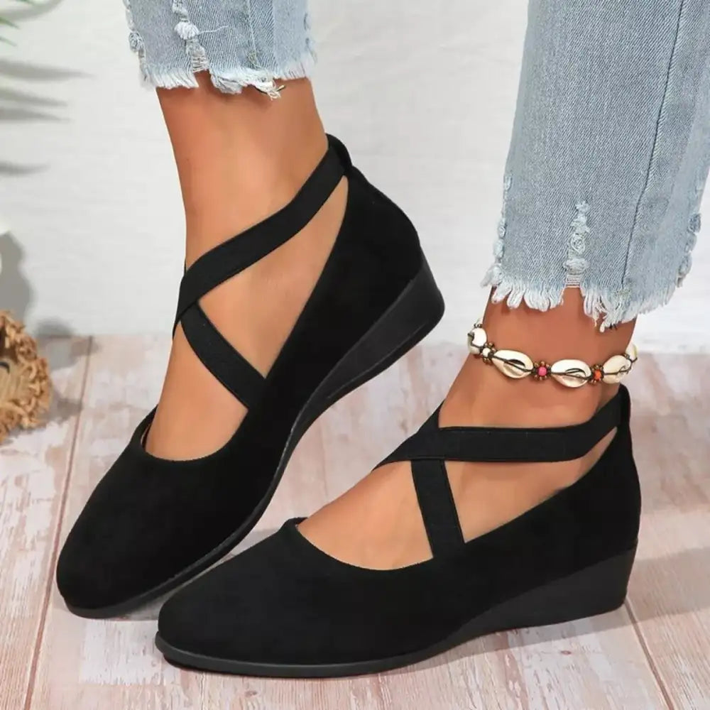 Round Toe Wedge Loafers