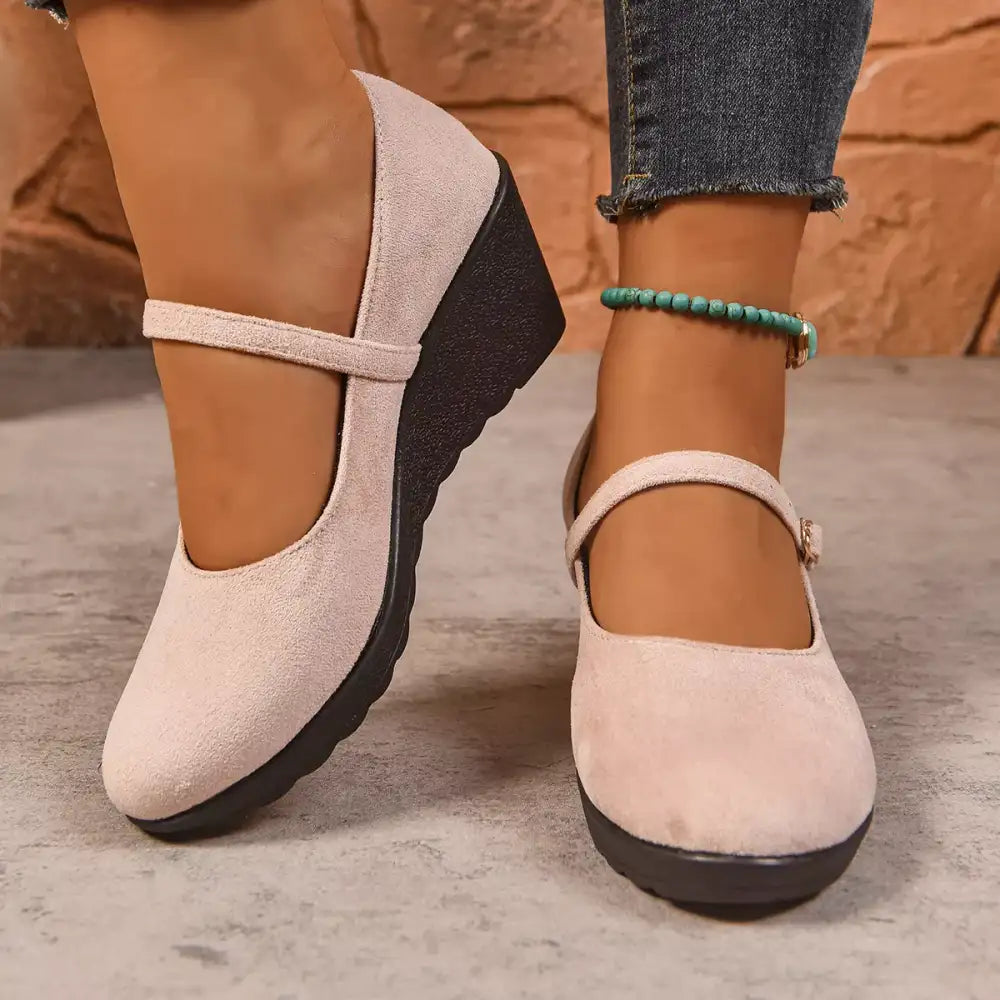 Round Toe Wedge Loafers