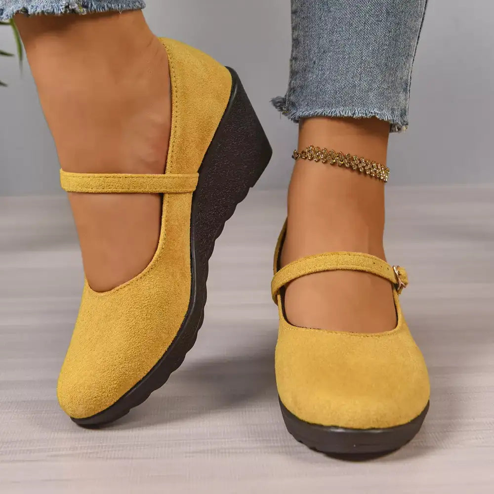 Round Toe Wedge Loafers