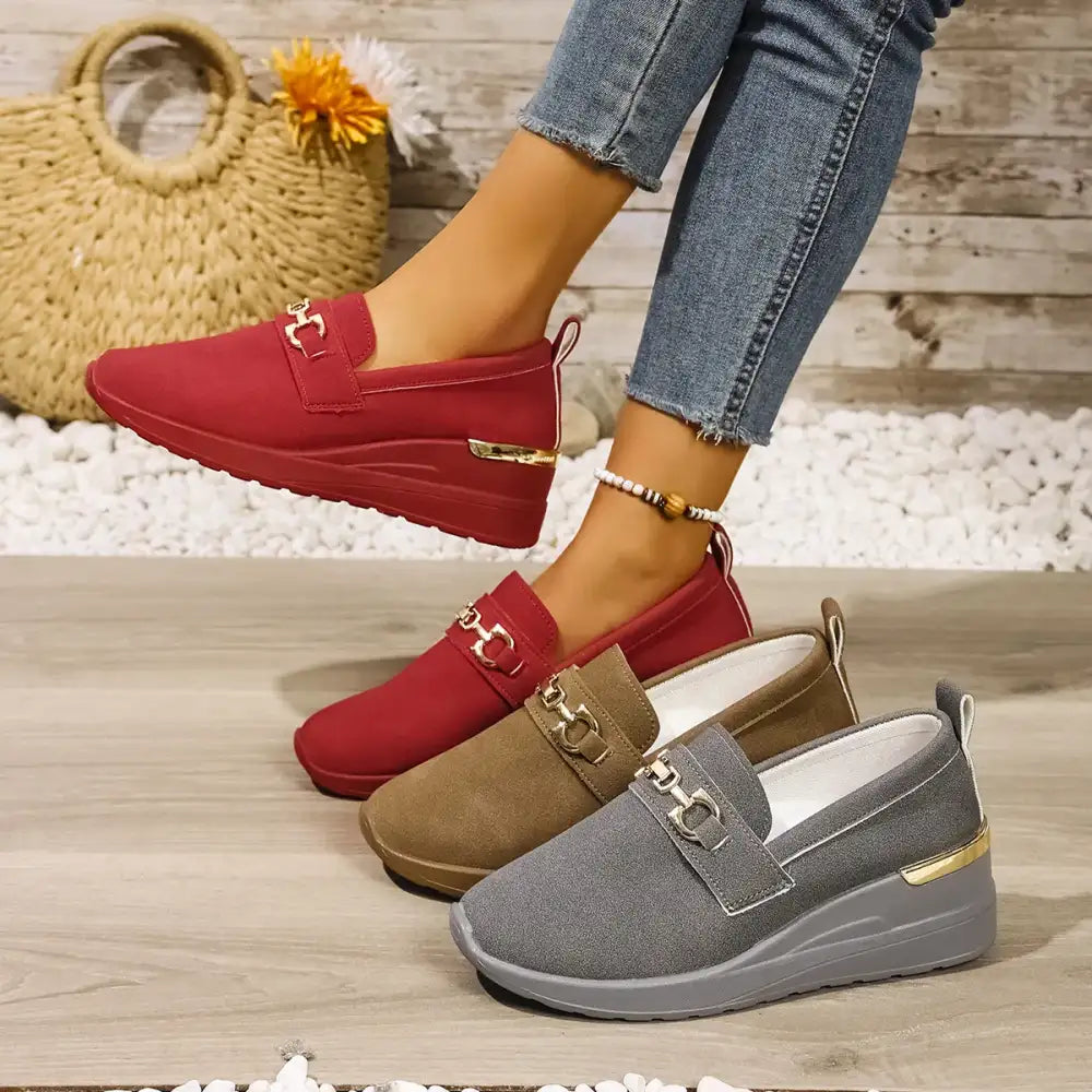 Round Toe Wedge Slip-Ons