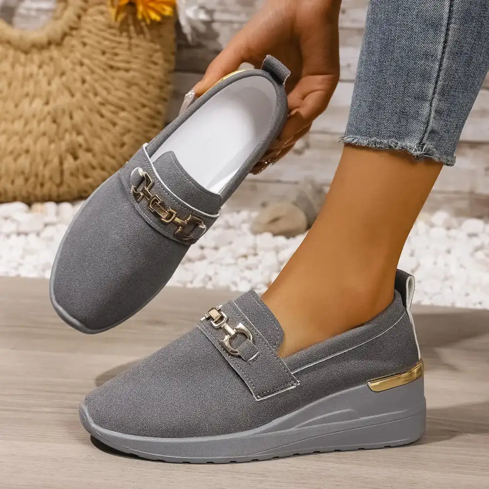 Round Toe Wedge Slip-Ons