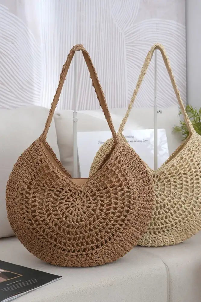 Round Woven Shoulder Bag