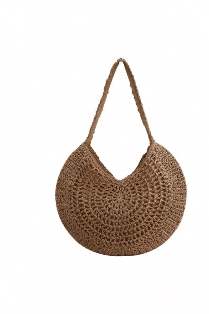 Round Woven Shoulder Bag