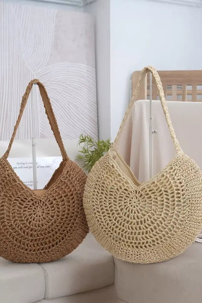 Round Woven Shoulder Bag