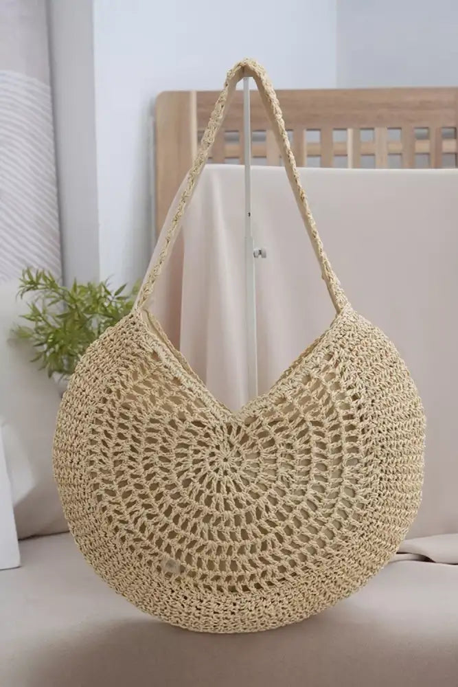 Round Woven Shoulder Bag