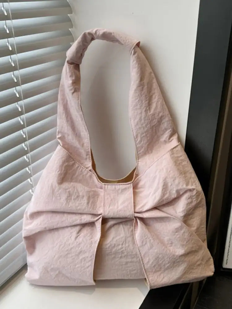 Ruched Bow Shoulder Bag