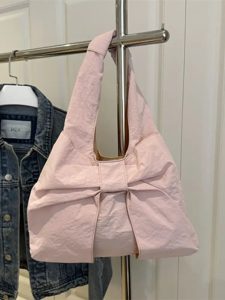 Ruched Bow Shoulder Bag