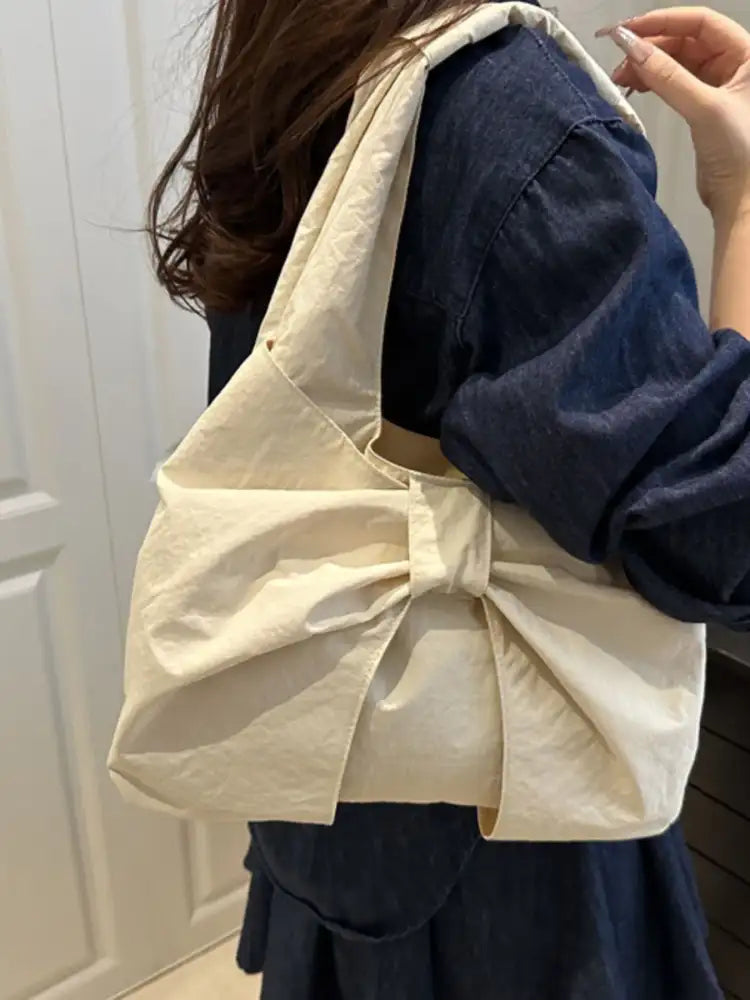 Ruched Bow Shoulder Bag