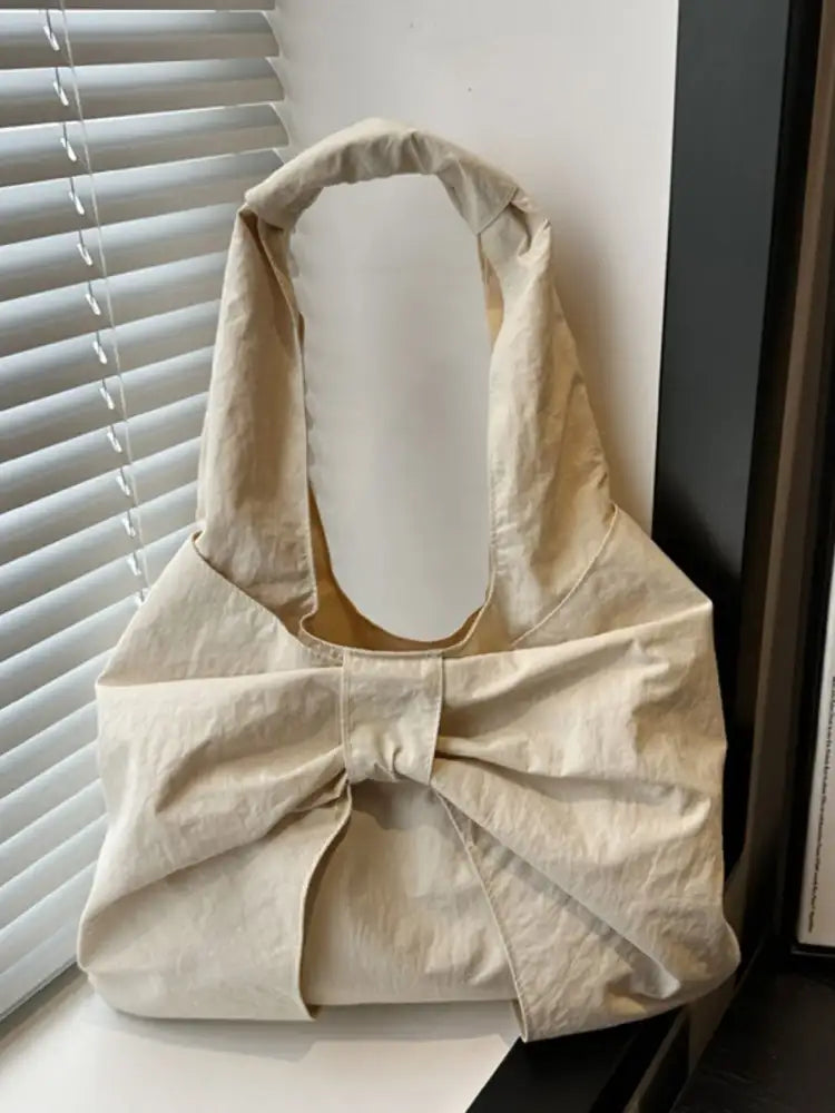 Ruched Bow Shoulder Bag