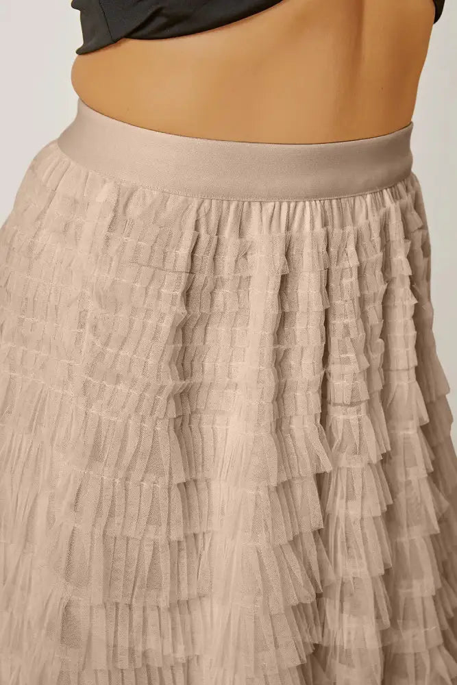 Ruched High Waist Tiered Skirt
