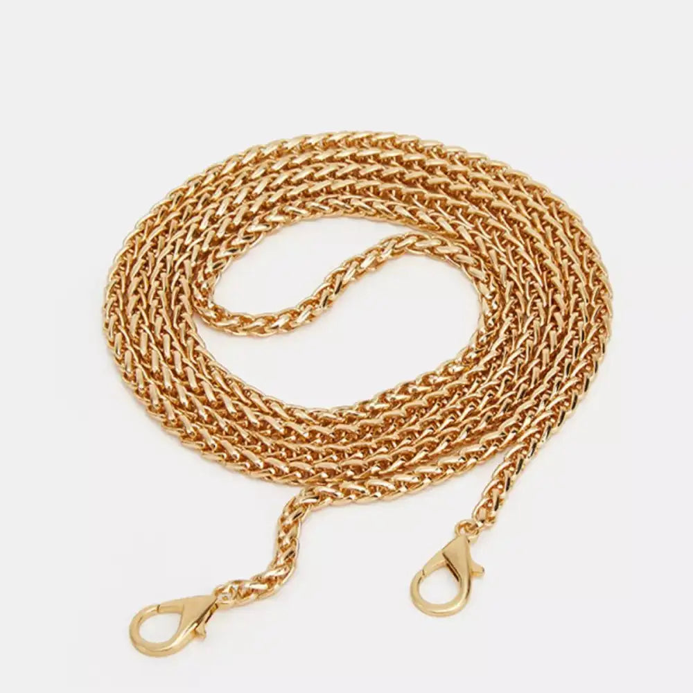 Ruched Shoulder Bag with Chain Strap