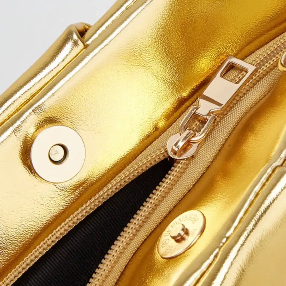 Ruched Shoulder Bag with Chain Strap