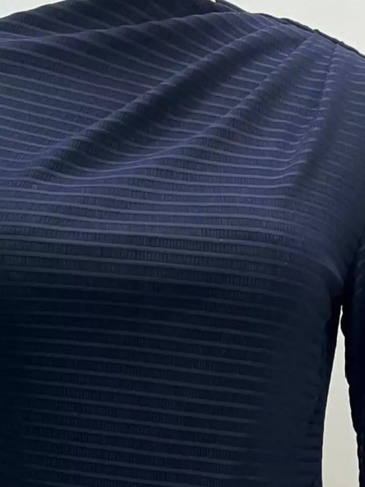 Ruched Striped Long Sleeve Top