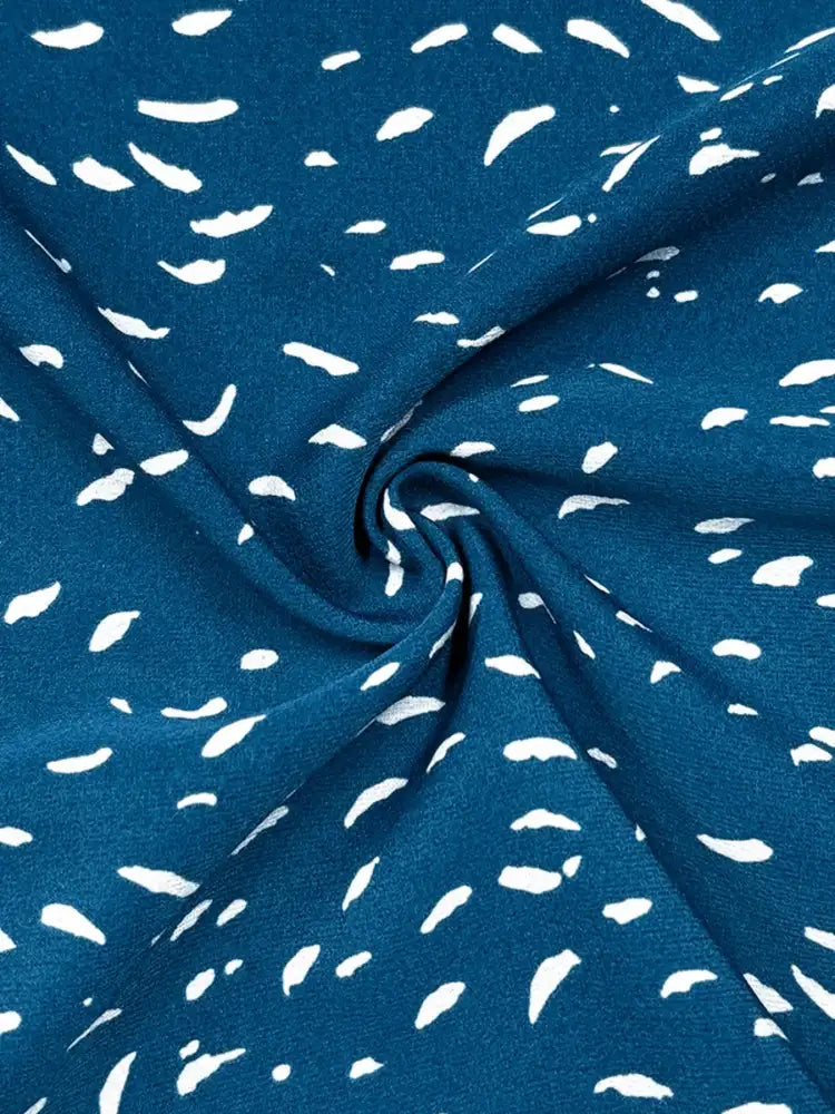 Ruffled Printed Tie Neck Long Sleeve Blouse