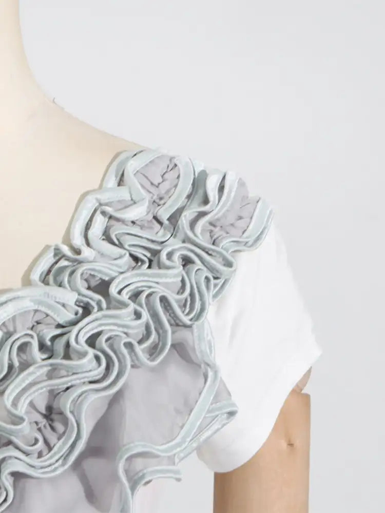 Ruffled Round Neck Top