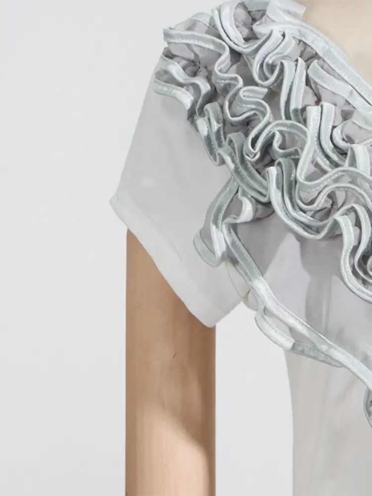 Ruffled Round Neck Top