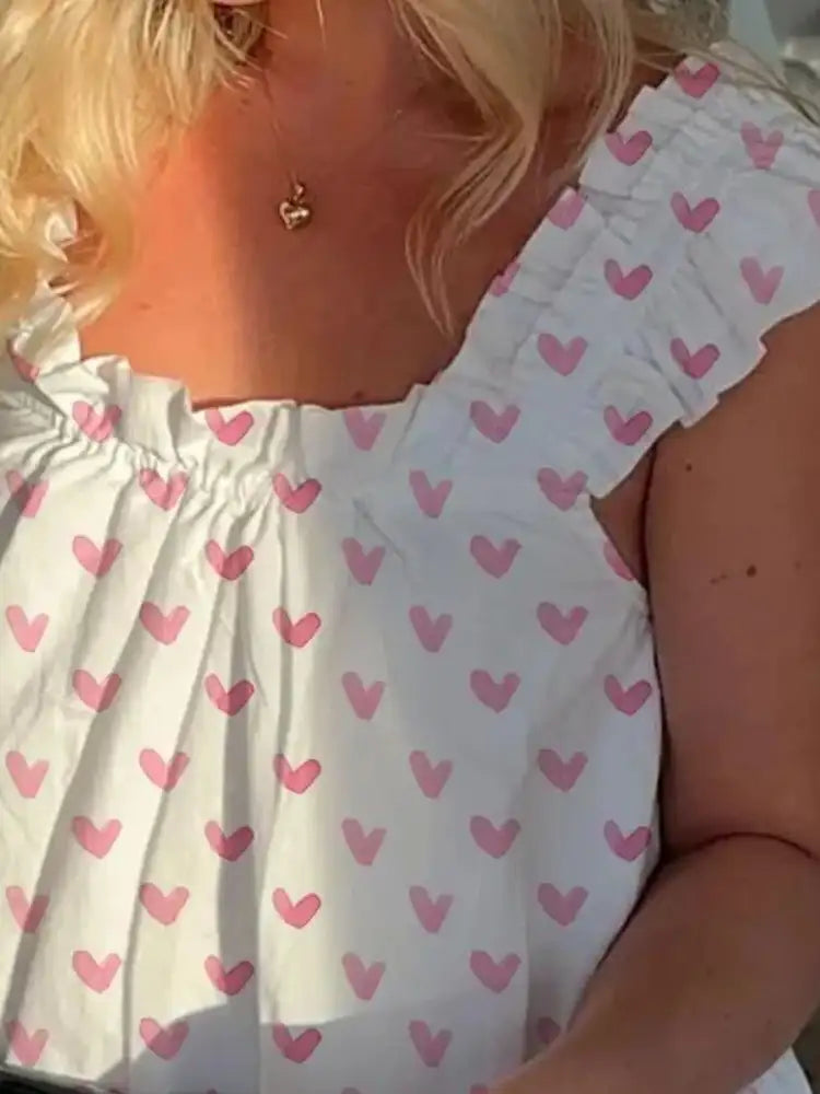 Ruffled Striped Tank and Shorts Set