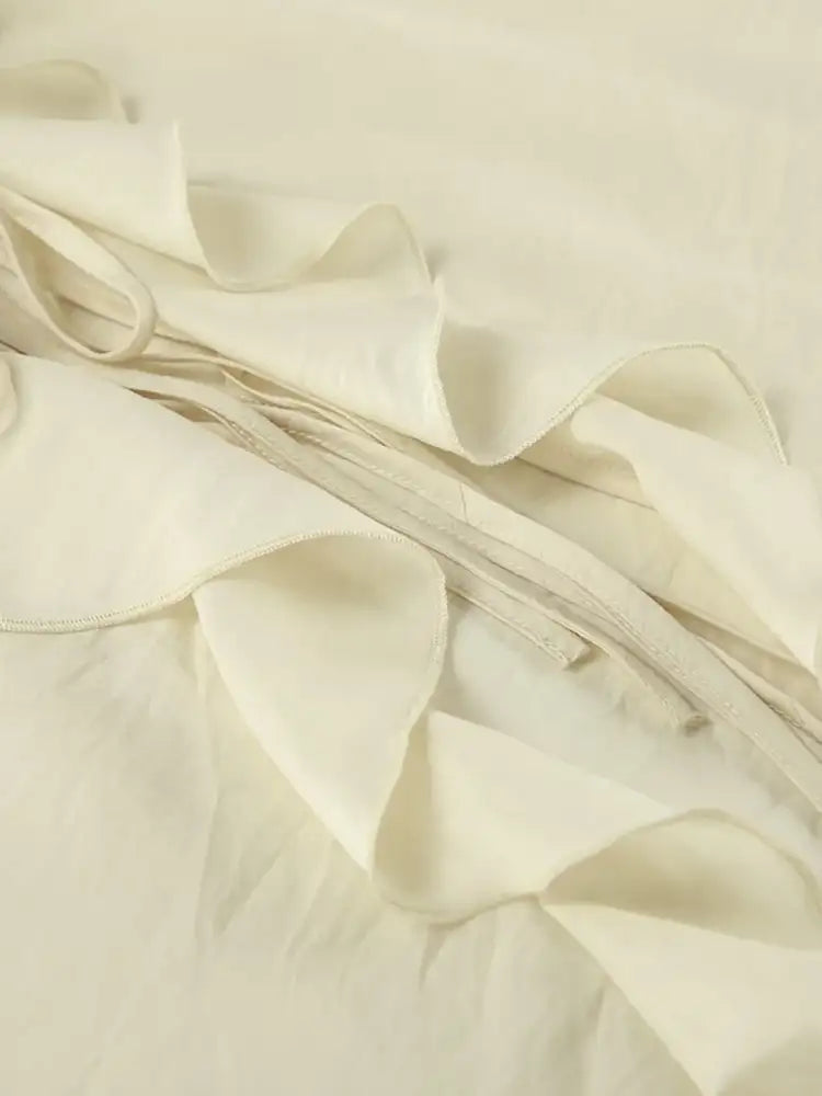 Ruffled V-Neck Top and Shorts Set