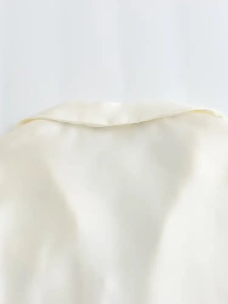 Satin Tie-Front Long Sleeve Shirt