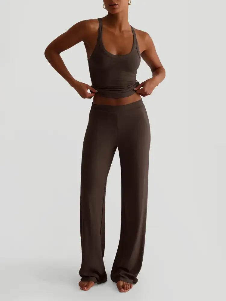 Scoop Neck Cami and Pants Set