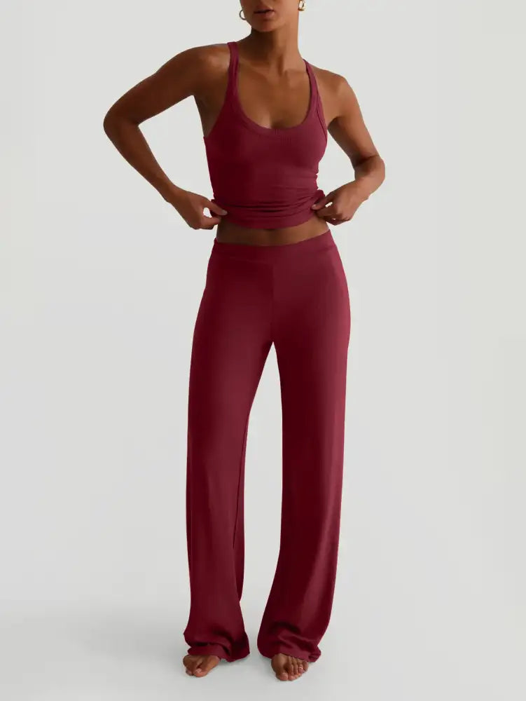 Scoop Neck Tank and Pants Set