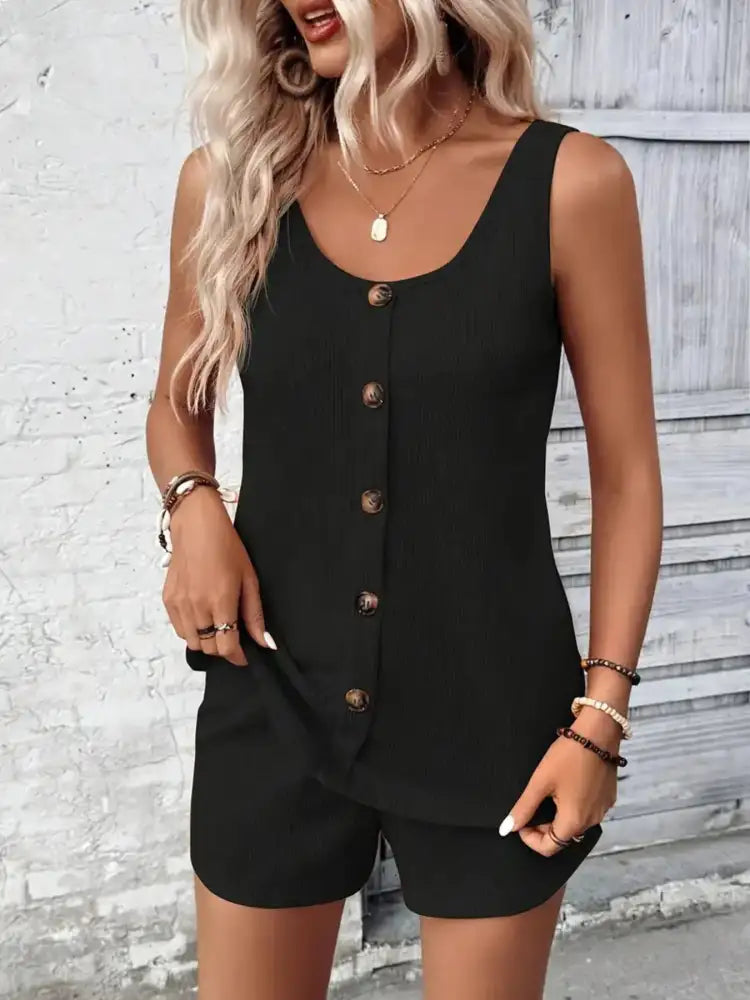 Scoop Neck Tank and Shorts Set