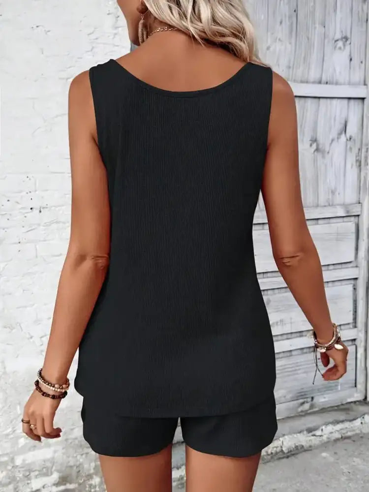 Scoop Neck Tank and Shorts Set