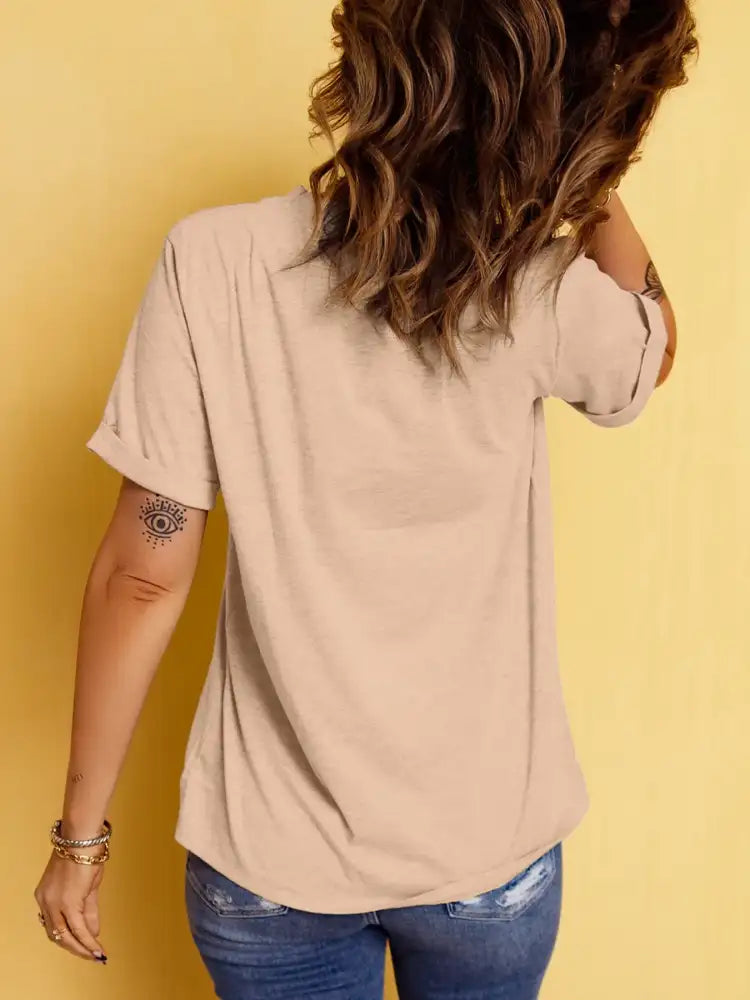 Sequin Horses Patched Casual Crewneck T Shirt