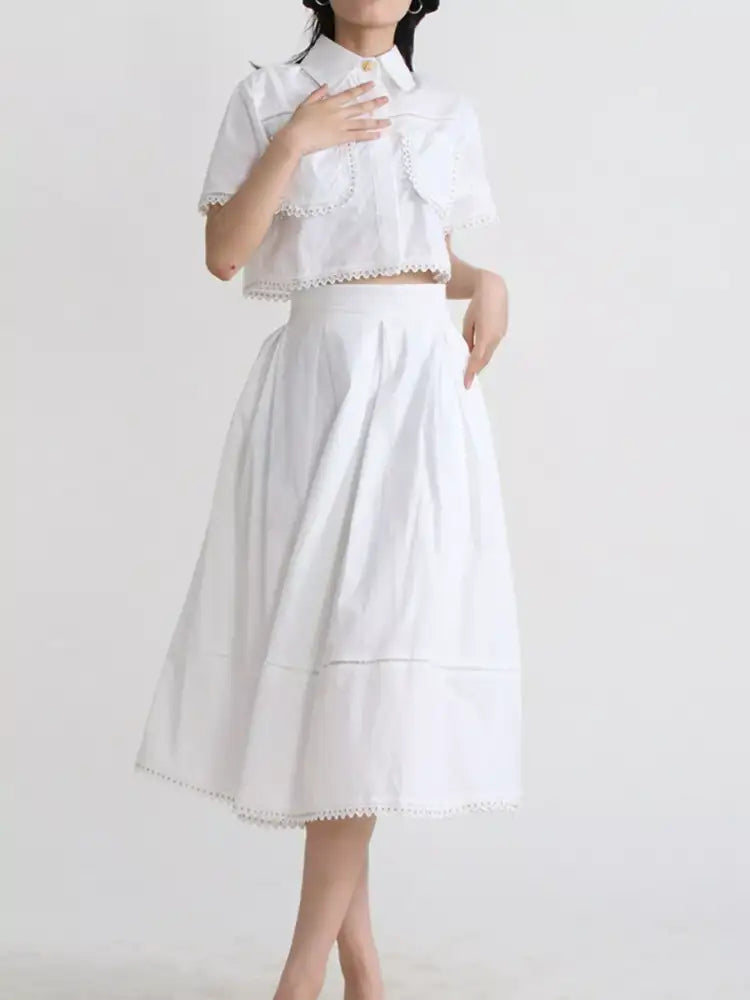 Short Sleeve Shirt and Skirt Set