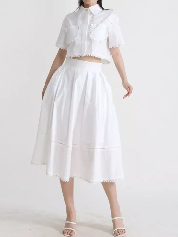 Short Sleeve Shirt and Skirt Set