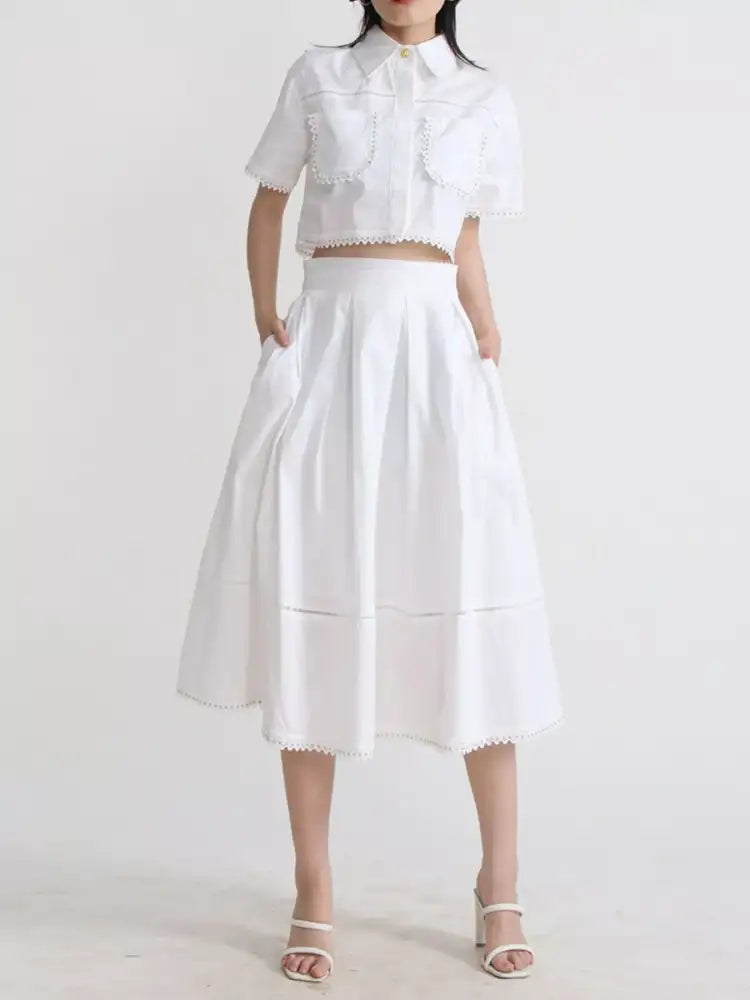 Short Sleeve Shirt and Skirt Set
