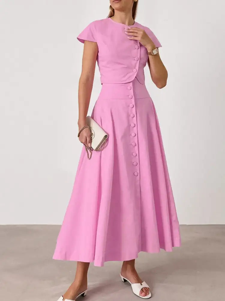 Short Sleeve Top and Skirt set