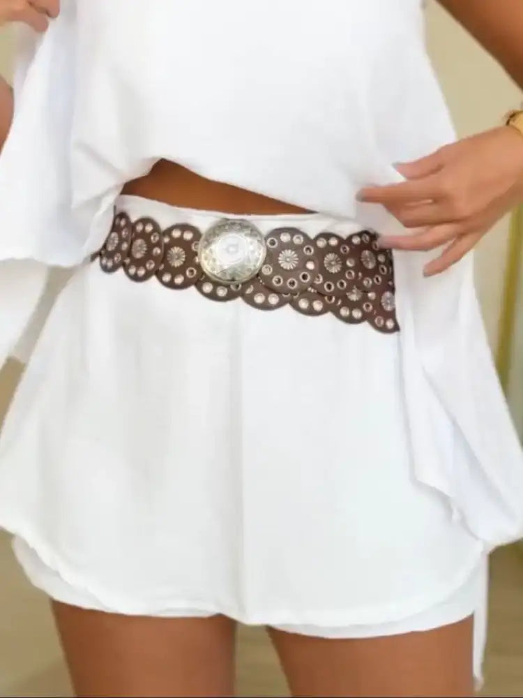 Side Slit Top and Mini Skirt Set