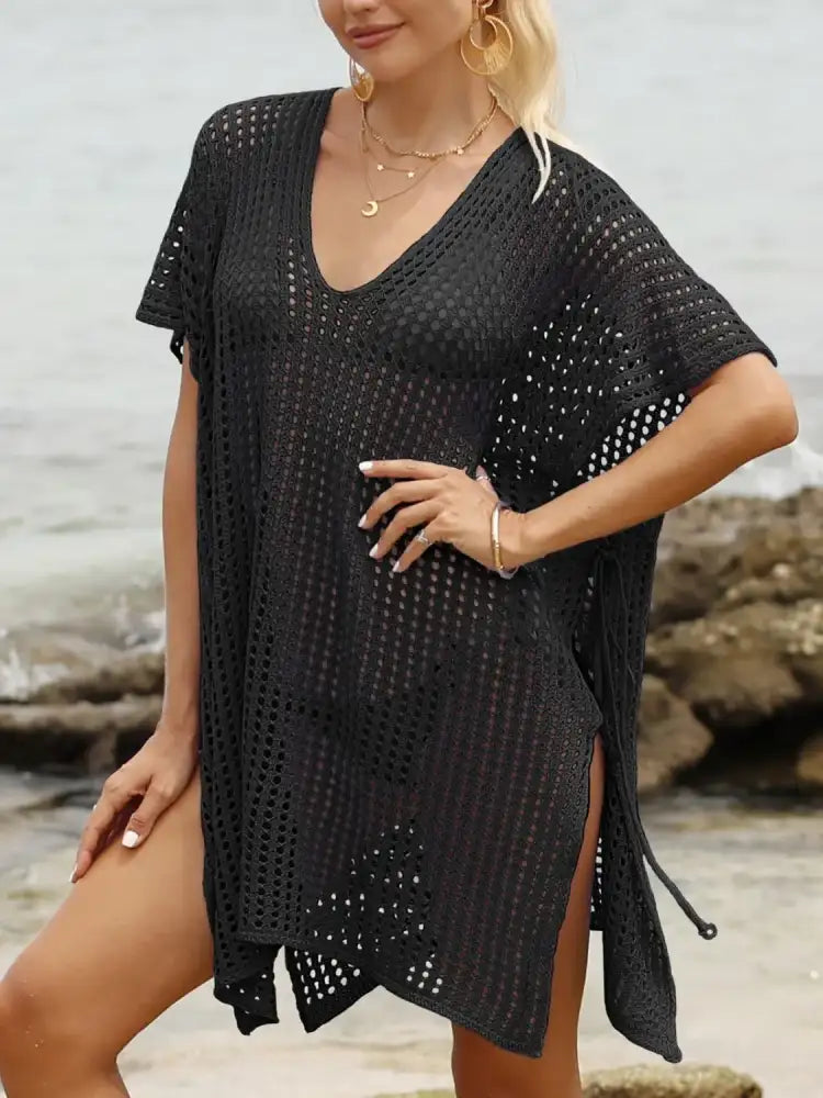 Side Tied V-Neck Cover-Up