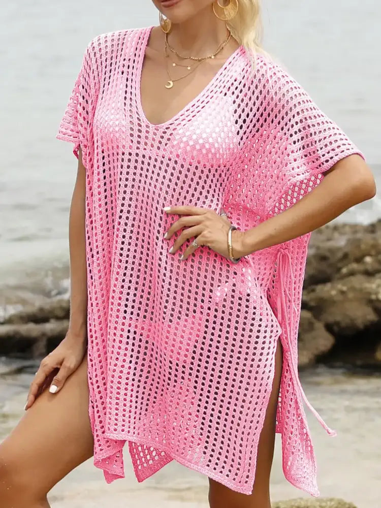 Side Tied V-Neck Cover-Up