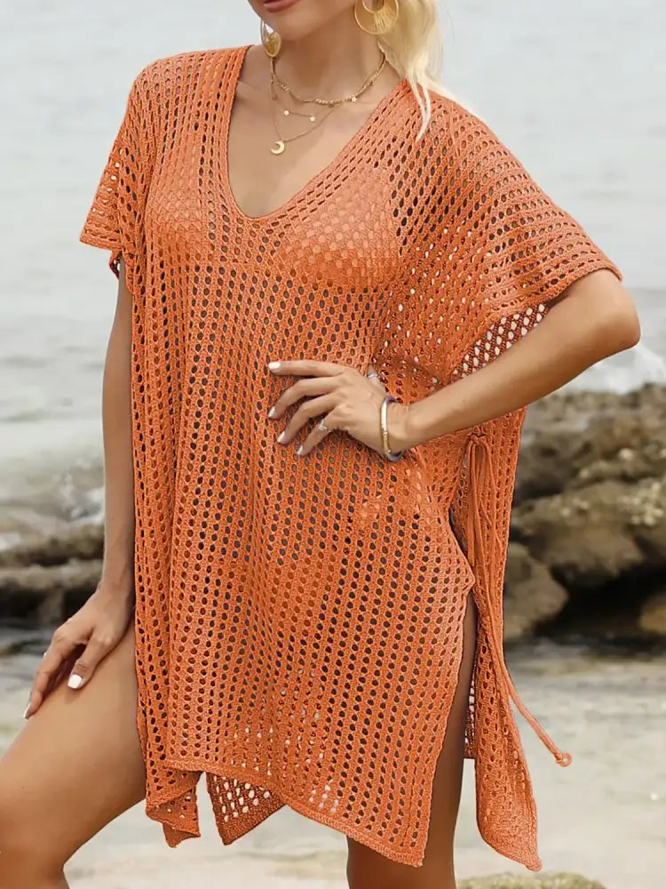 Side Tied V-Neck Cover-Up