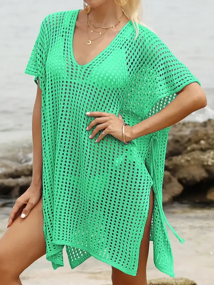 Side Tied V-Neck Cover-Up