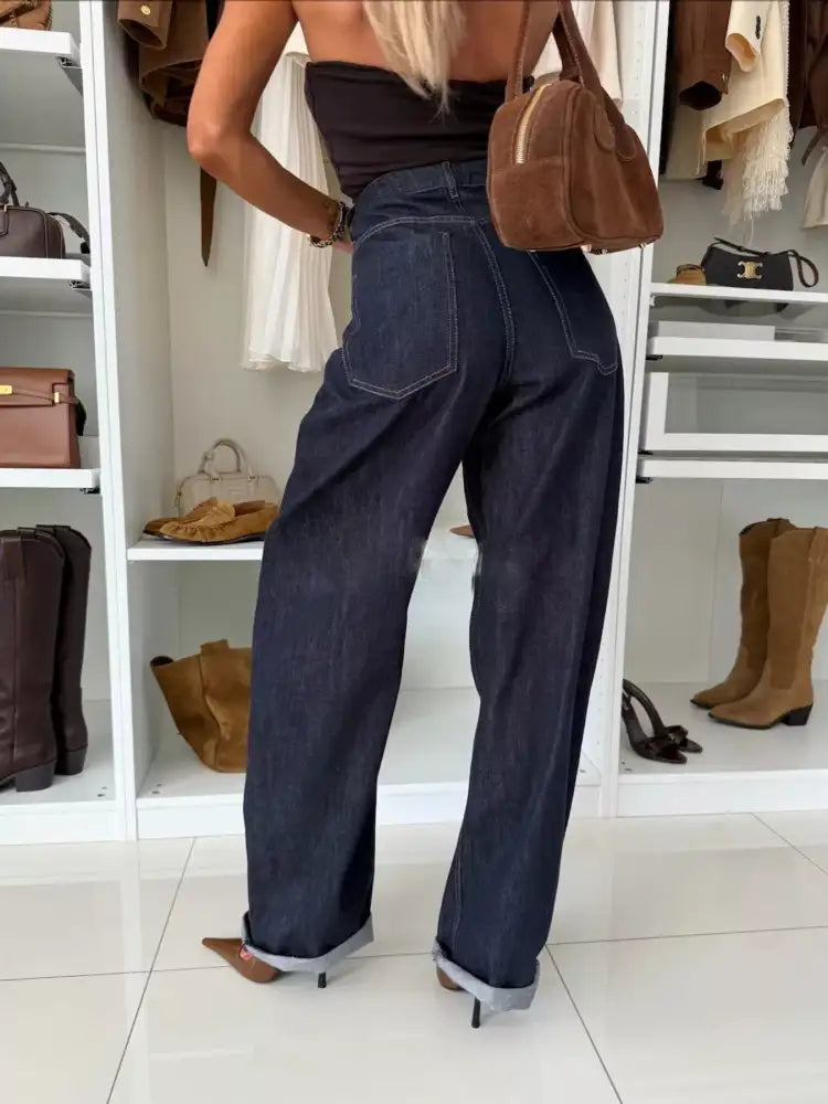 Single-Breasted Blazer and Jeans Denim Set