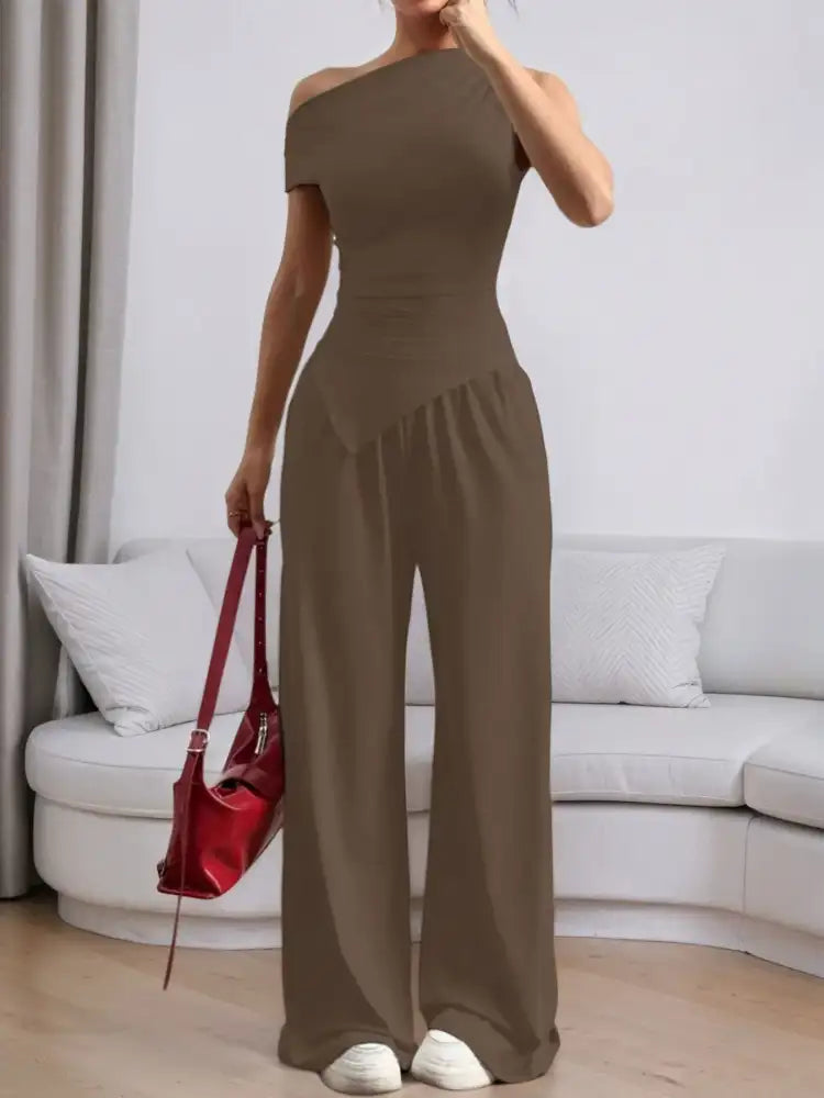 Single Shoulder Top and Pants Set