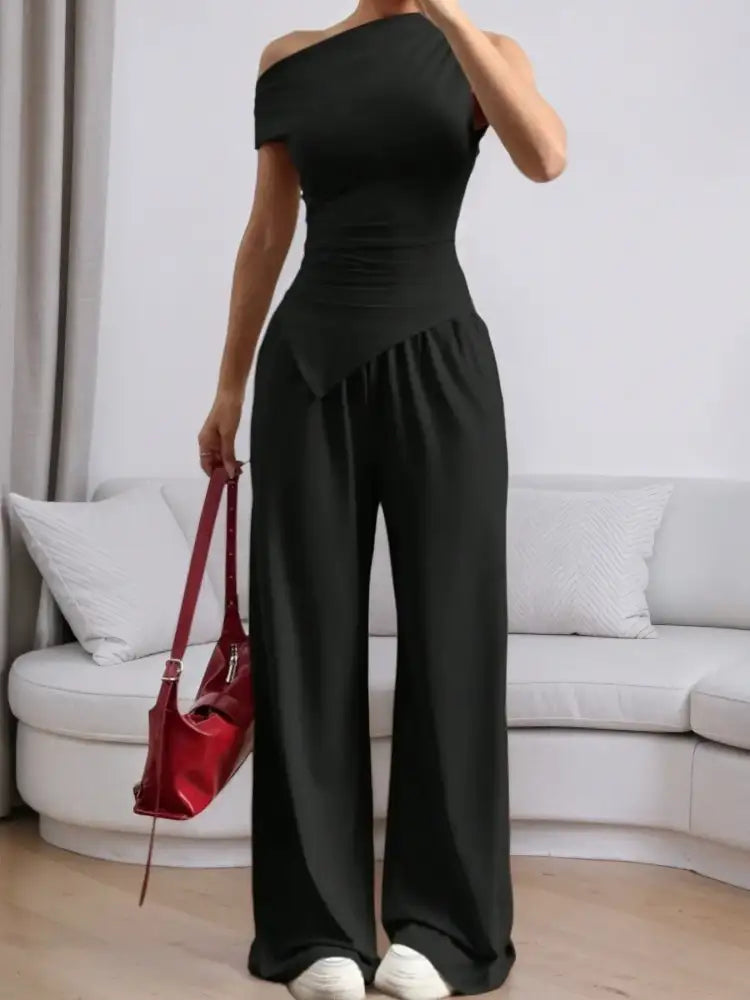 Single Shoulder Top and Pants Set