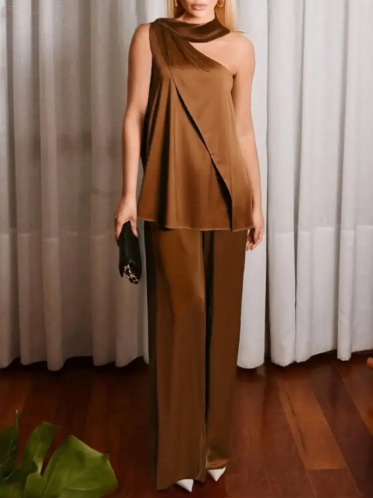 Single Shoulder Top and Pants Set