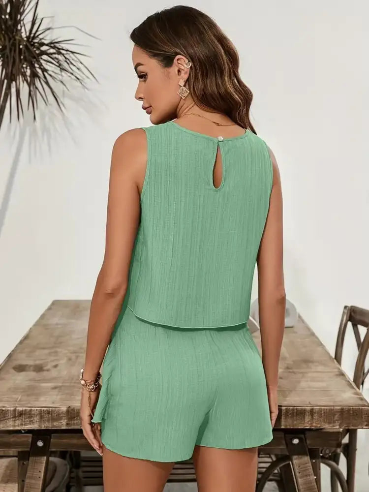 Sleeveless Top and Layered Skort Set