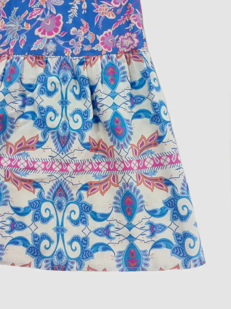 Smocked Off-Shoulder Printed Top and Skirt Set