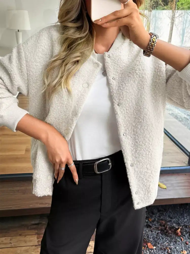 Snap Down Dropped Shoulder Jacket